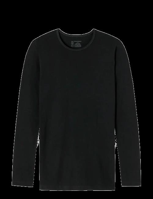 Schiesser | Long-Sleeve Round-Neck Shirt, Black - 95/5 | L