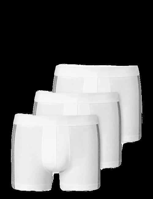 Schiesser | 3-Pack Of White Striped Shorts - 95/5 | M