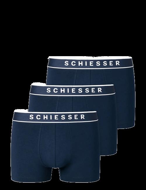 Schiesser | 3-Pack Shorts With Woven Elastic Waistband, Dark Blue - 95/5 | XXL