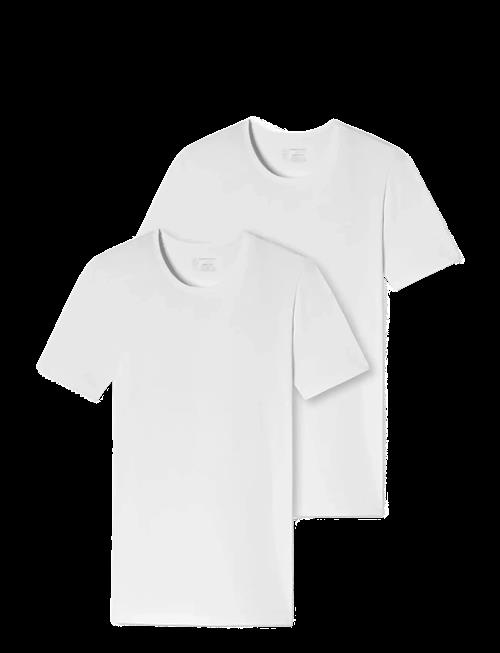 Schiesser | Short-Sleeve Shirts, 2-Pack, Round Neck, White – 95/5 | XXL