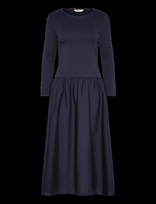 Gant | Midi Jersey Woven Combo Ls Dress | XS