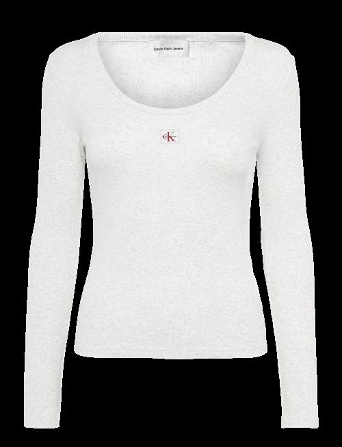 Calvin Klein Jeans | Ls Woven Label 2X2 Baby Rib Scoo | M