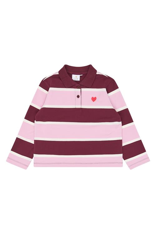 The New Vidette Polo Burgundy Striped  Burgundy Striped  5-6 Y  Lyserød  5-6 år  Piger