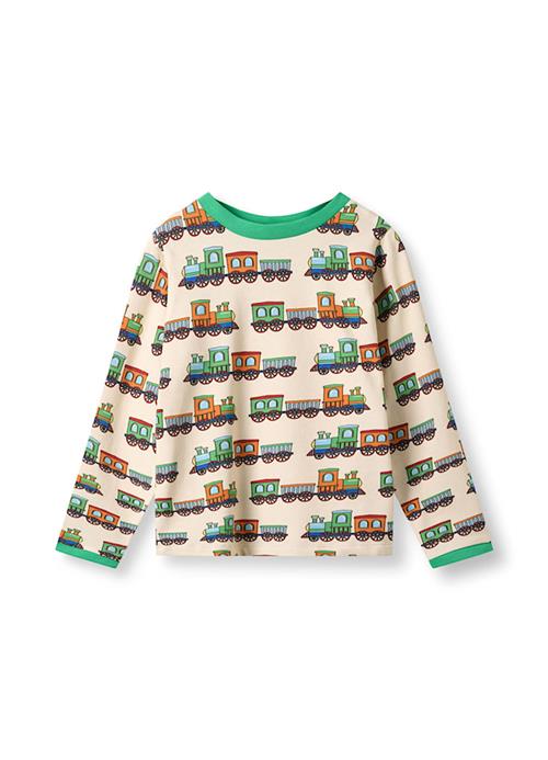 Småfolk Elstar Long-Sleeved Top With Trains Seal 4-5 Y  Grøn  4-5 år  Drenge, Piger