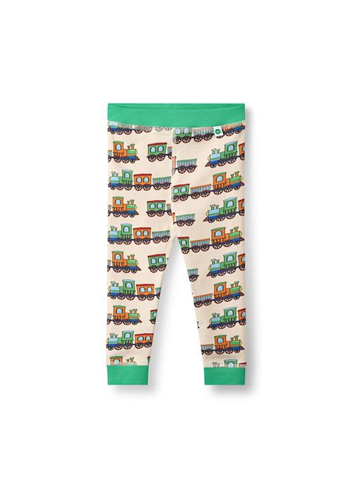 Småfolk Elstar Baby Leggings With Trains Seal 92 cm  Grøn  92 cm  Drenge, Piger