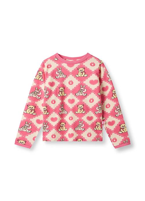 Småfolk Elstar Long-Sleeved Top With Teddy Bears Rosewood 5-6 Y  Lyserød  5-6 år  Piger