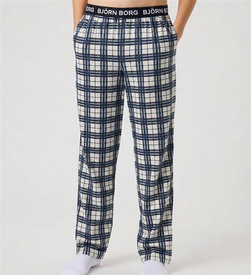 Björn Borg Natbukser - Core Flannel - Hvid/Blå