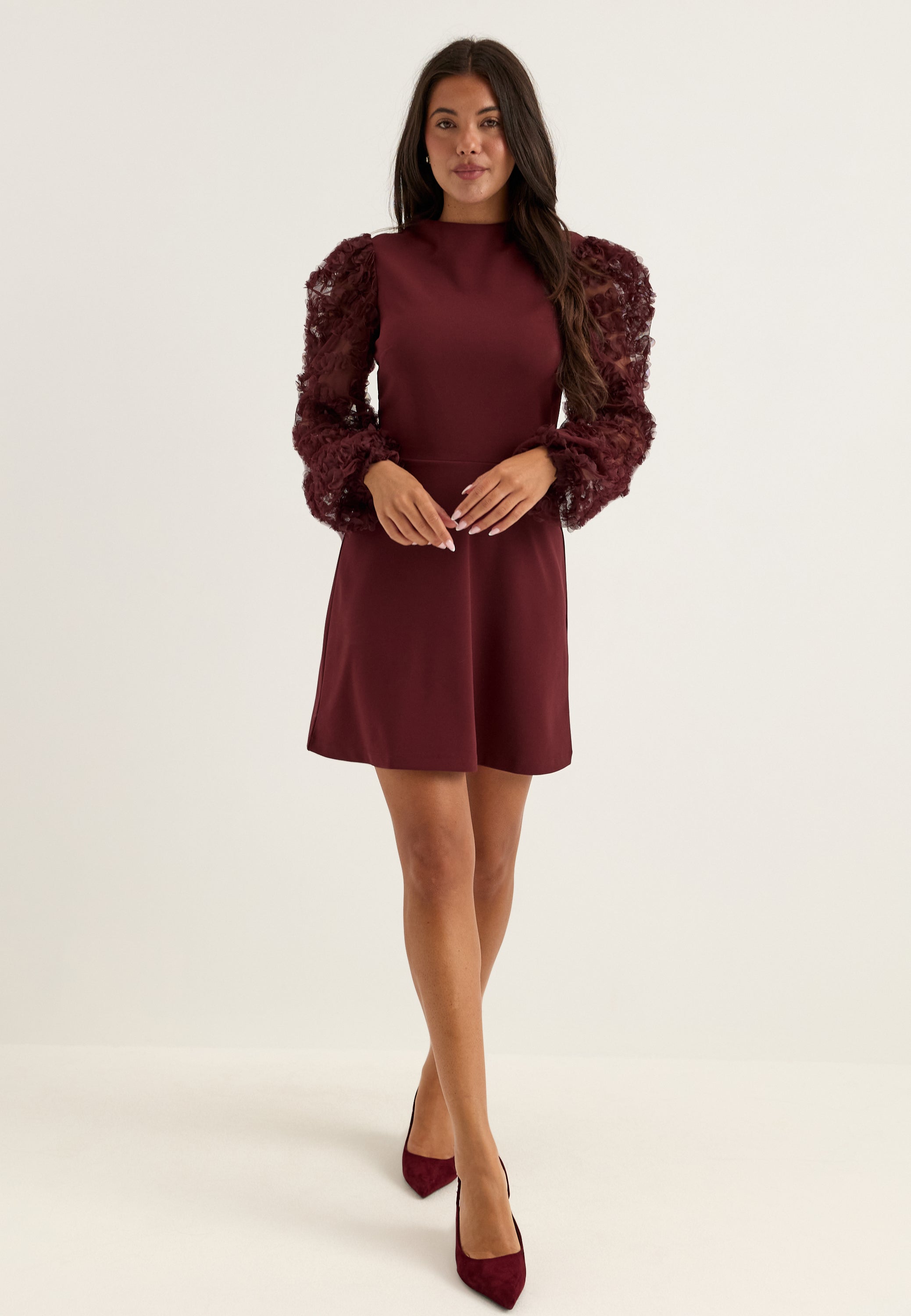 BUBBLEROOM 3D Floral Sleeve Dress