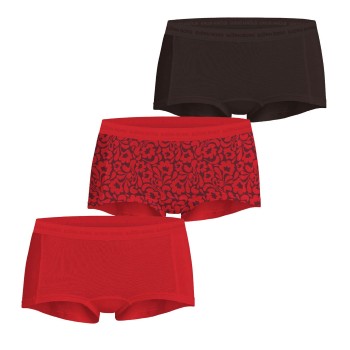 Björn Borg Trusser 3P Everyday Cotton Boxer Shorts Sort/Rød bomuld Large Dame