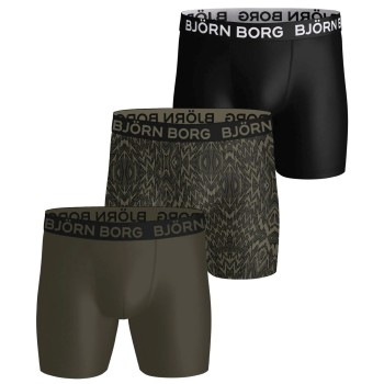 Björn Borg 3P Sports Microfiber Boxers Sort/Grøn polyester XX-Large Herre