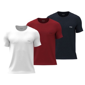 BOSS 3P Classic Regular Fit Crew Neck T-Shirt Rød/Blå bomuld X-Large Herre