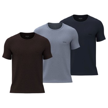 BOSS 3P Classic Regular Fit Crew Neck T-Shirt Blå/Brun bomuld X-Large Herre
