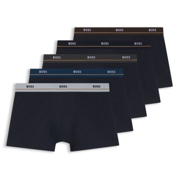 BOSS 10P Essential Trunks Sort/Blå bomuld X-Large Herre