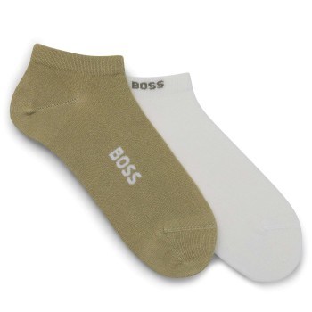 BOSS Strømper 2P Logo Bamboo Ankle Socks 152 Hvid/Beige Bambus Str 43/46 Herre
