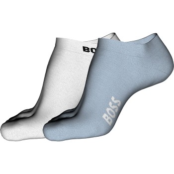 BOSS Strømper 2P Logo Bamboo Ankle Socks Blå/Lyseblå Bambus Str 39/42 Herre