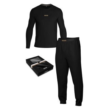BOSS Xmas Long Pyjama Set Sort bomuld Medium Herre