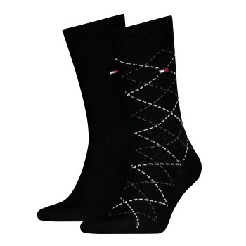 Tommy Hilfiger Strømper 2P Men Argyle Sock Sort bomuld Str 43/46 Herre