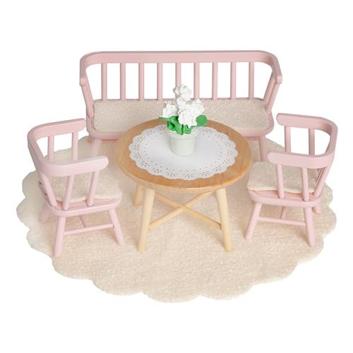 Lundby Dining Room Furniture 4 pcs Pink Pink One Size  Lyserød  One Size 3+ Years unisex
