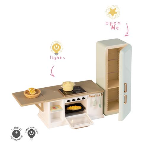 Lundby Kitchen Island With Oven & Stove Cream White Cream White One Size  Creme  One Size 3+ Years Drenge, Piger