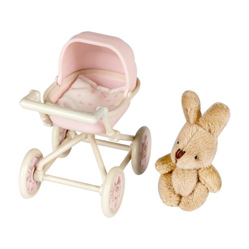 Lundby Stroller & Teddy Bear Pink Pink One Size  Lyserød  One Size 3+ Years Drenge, Piger