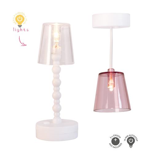 Lundby Floor & Ceiling Lamp White Pink White Pink One Size  Hvid  One Size 3+ Years unisex