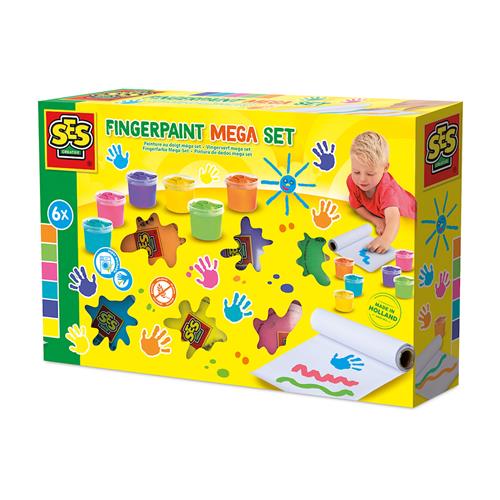 SES Creative Fingerpaint Mega Set 6x110 ml Yellow One Size  Gul  One Size 2-5 Years Drenge, Piger