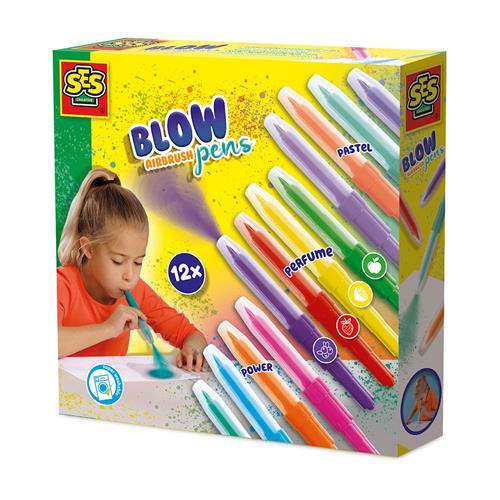 SES Creative Blow Pens Power Pastel And Perfume Yellow One Size  Gul  One Size 5-10 Years Drenge, Piger
