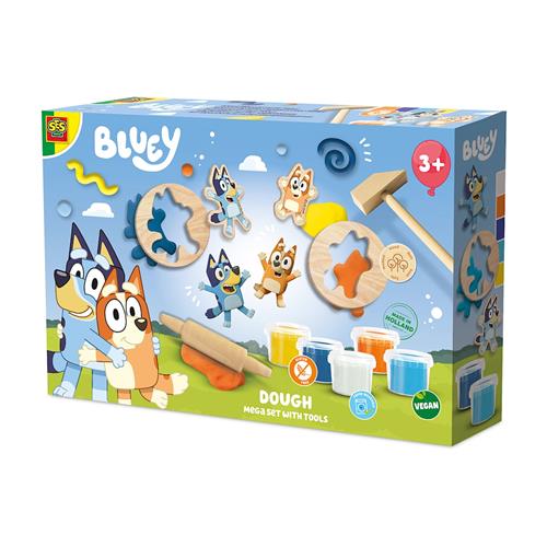 SES Creative Bluey  Dough Mega Set 5 x 90g Yellow One Size  Gul  One Size 3-6 Years Drenge, Piger
