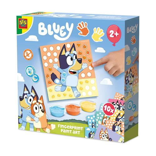 SES Creative Bluey Kunst Med Fingeraftryksmaling  Blue One Size  Blå  One Size 1+ Years unisex