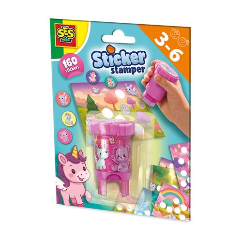 SES Creative Sticker Stamper  Fantasy Animals Yellow One Size  Gul  One Size 3-6 Years unisex