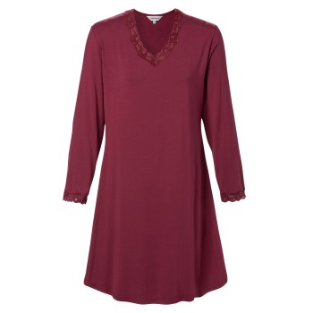 Lady Avenue Bamboo Nightdress With Long Sleeve Bordeaux Bambus Medium Dame