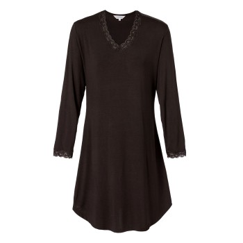Lady Avenue Bamboo Nightdress With Long Sleeve Mørkbrun  Bambus Medium Dame