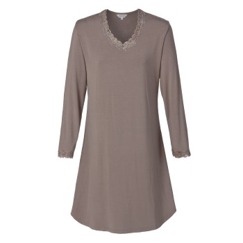 Lady Avenue Bamboo Nightdress With Long Sleeve Beige Bambus X-Large Dame