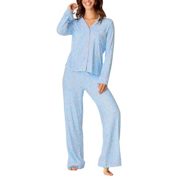 PJ Salvage Olive You Pyjama Blå Mønster polyester Large Dame