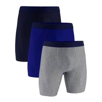 Under Armour 3P Performance Tech Solid 9in Boxers Grå/Blå polyester Medium Herre