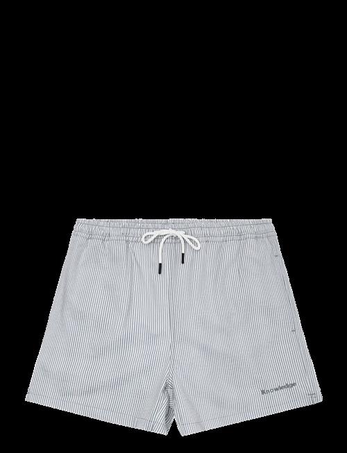 Knowledge Cotton Apparel | Mid-Thigh Seersucker Swimshorts | L