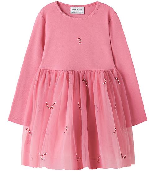 Name it Kjole - NMFVEROSS - Wild Rose/Candy Canes