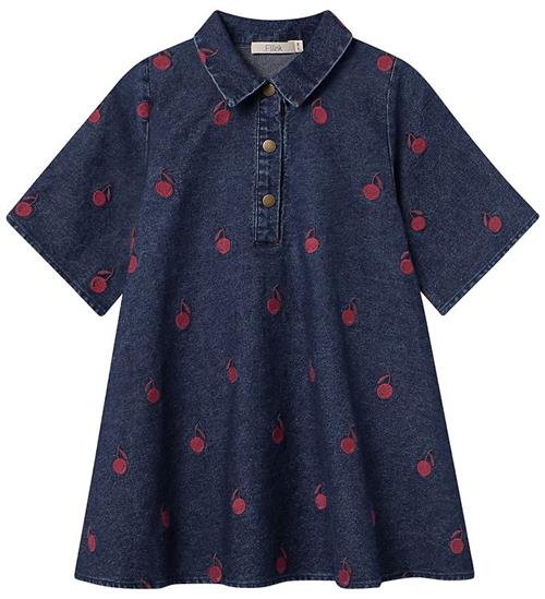 Fliink Kjole - Donna Embr - Dark Denim Blue