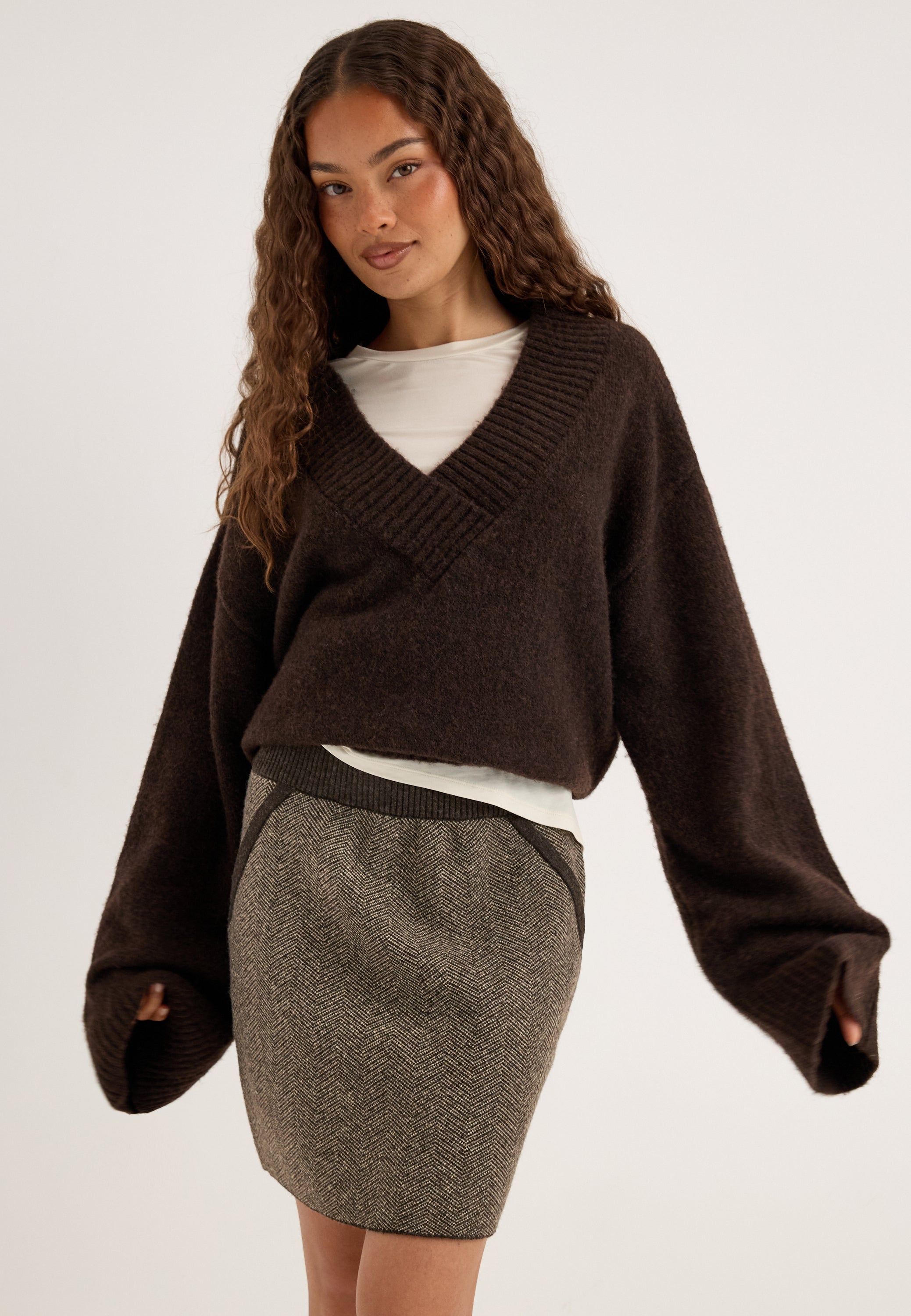 PIECES Pcanglica Hw Mini Knit Skirt
