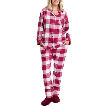 Damella Cotton Flannel Pyjamas Rød bomuld Large Dame