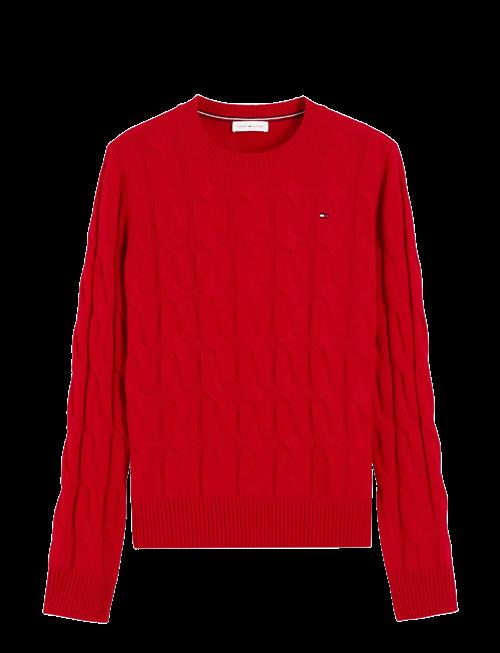 Se Tommy Hilfiger | Soft Wool Cable C-Nk Ls Swt | S hos Booztlet
