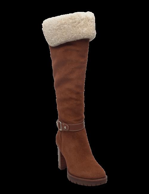 Lauren Ralph Lauren | Tasha Suede & Shearling Tall Heel Boot | 38