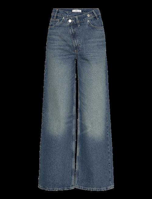 Mango | Wide Leg Mid-Rise Jeans With A Crossover Waistband | 40