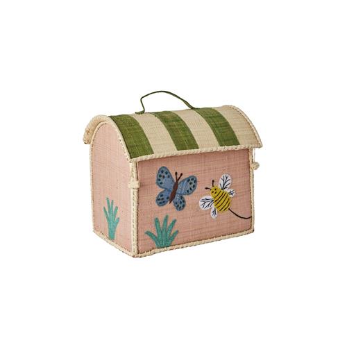 RICE Butterfly Ekstra Lille Raffia-opbevaringshus Soft Pink  Soft Pink XS  Lyserød  XS  unisex
