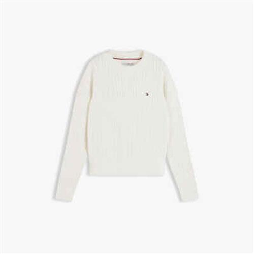 Tommy Hilfiger Striktrøje Ivory Petal  Ivory Petal 3 Y  Hvid  3 år  Drenge, Piger