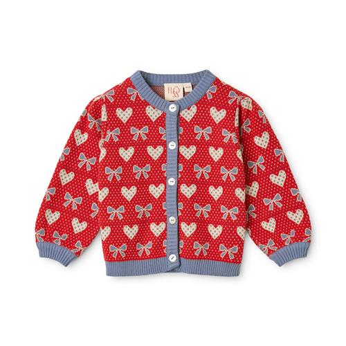 Flöss Josie Cardigan Poppy Red Bow  Poppy Red Bow 86 cm  Rød  86 cm  unisex