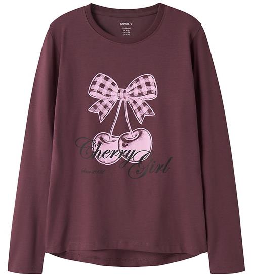 Name It Bluse - NkfVix - Catawba Grape/Cherry Bow