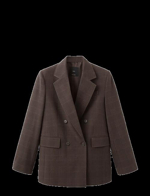 Mango | Double-Breasted Check Suit Jacket | M