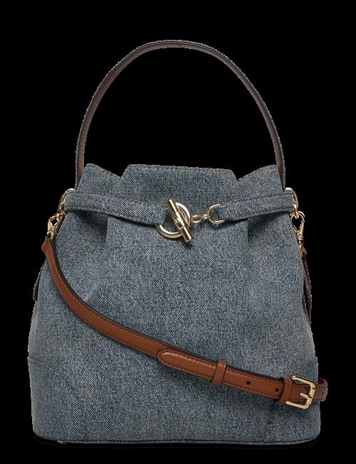 Lauren Ralph Lauren | Washed Denim Medium Blaike Bucket Bag | ONE SIZE