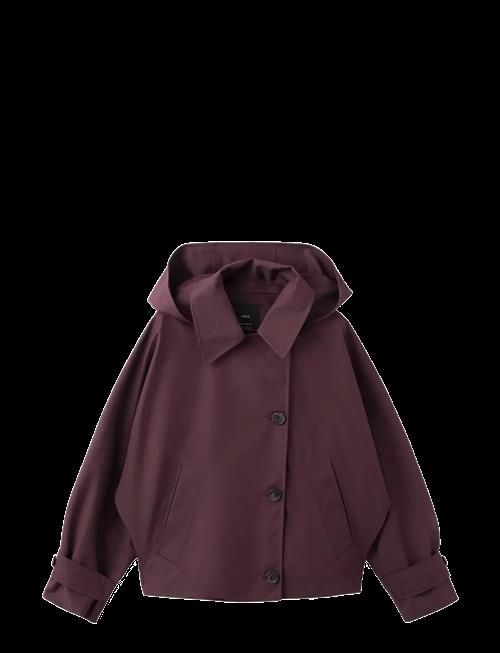 Mango | Short Double-Breasted Trench Coat With Hood | M
